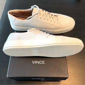 Vince Leonard White Leather Sneakers